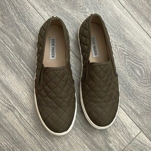 Steve Madden olive green slip on sneakers size 8.5
